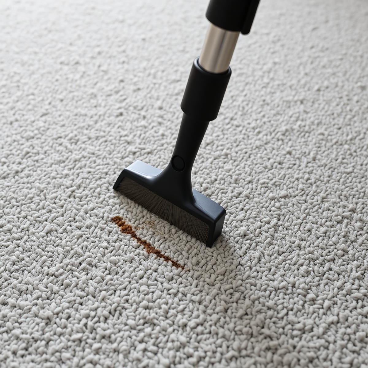 Close-up of a steam wand cleaning a stain out of carpet